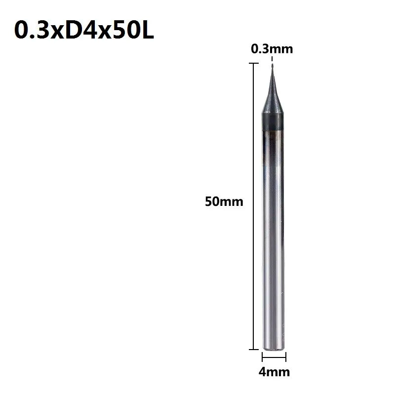 Micro Milling Cutter (Flat End Mill) 0.2-0.9mm