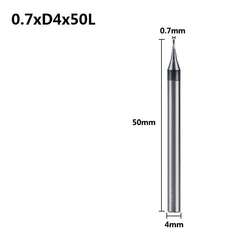 Micro Milling Cutter (Flat End Mill) 0.2-0.9mm