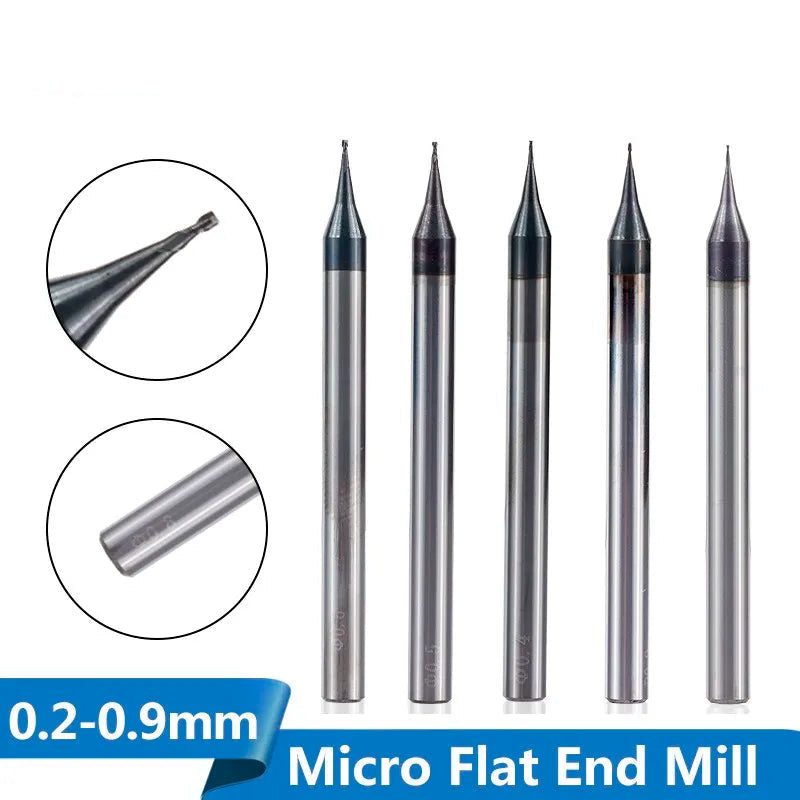 Micro Milling Cutter (Flat End Mill) 0.2-0.9mm