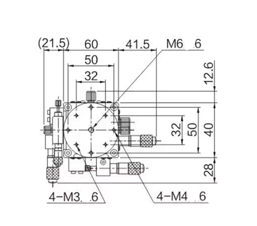 XYZR Axis Precision Fine Tuning Cross Slide 60x60mm