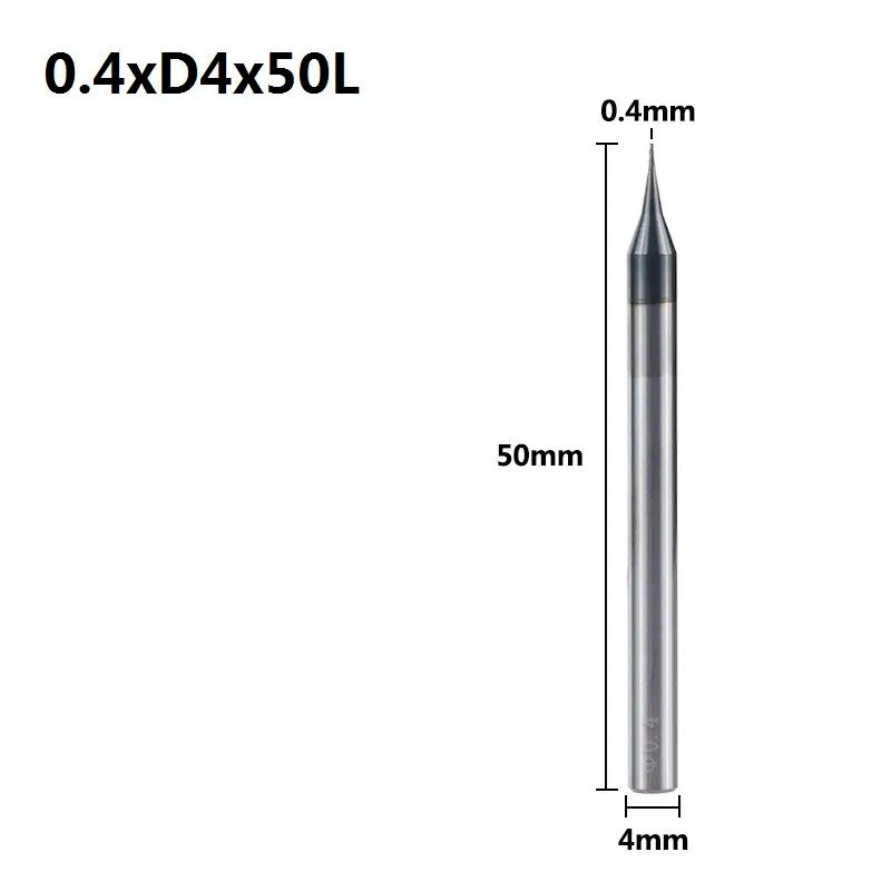 Micro Milling Cutter (Flat End Mill) 0.2-0.9mm