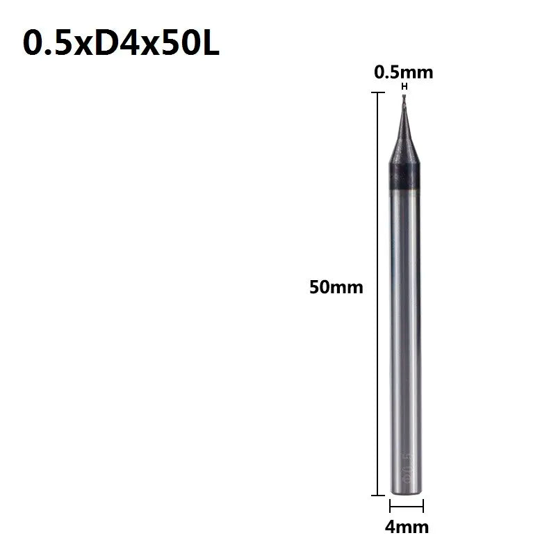 Micro Milling Cutter (Flat End Mill) 0.2-0.9mm
