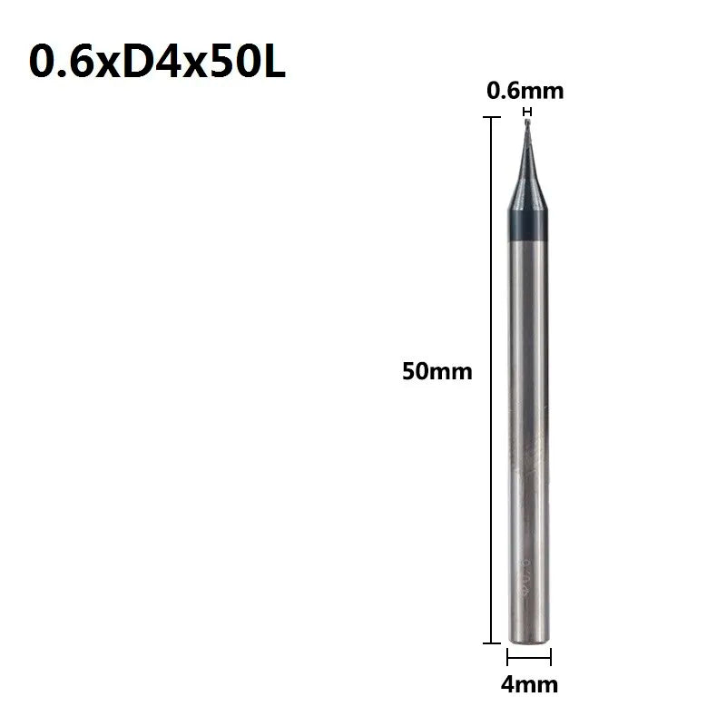 Micro Milling Cutter (Flat End Mill) 0.2-0.9mm