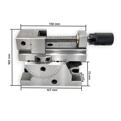 2-Inch Universal Precision Sine Adjustable Angle Vise with 360° Rotation for Grinding, Milling, Drilling & CNC Machines