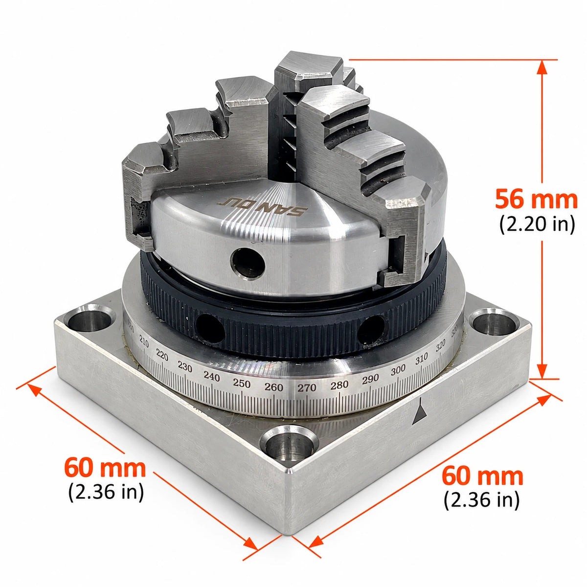 Precision 360° Rotary Table with 3-Jaw Chuck 50mm for Milling & Drilling
