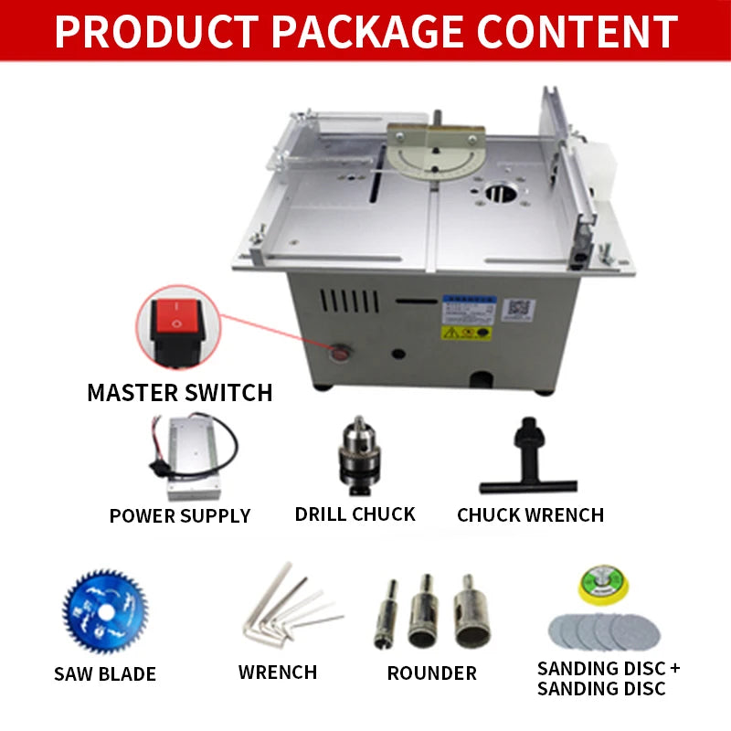 Multifunctional Mini Table Saw 300W (Cutting / Milling / Grinding / Polishing / Drilling / Carving) - Innocraftsman