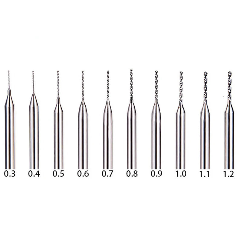 1pc Micro Solid Carbide Drill Bits (Metal, Steel, Plastic) 0.15mm - 2.9mm