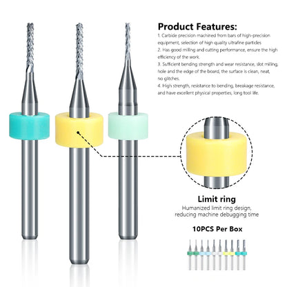 PCB Milling Cutter (Shank 3.175mm(1/8''))