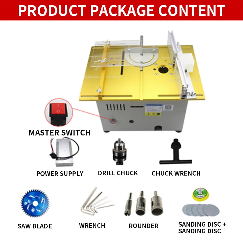 Multifunctional Mini Table Saw 300W (Cutting / Milling / Grinding / Polishing / Drilling / Carving) - Innocraftsman