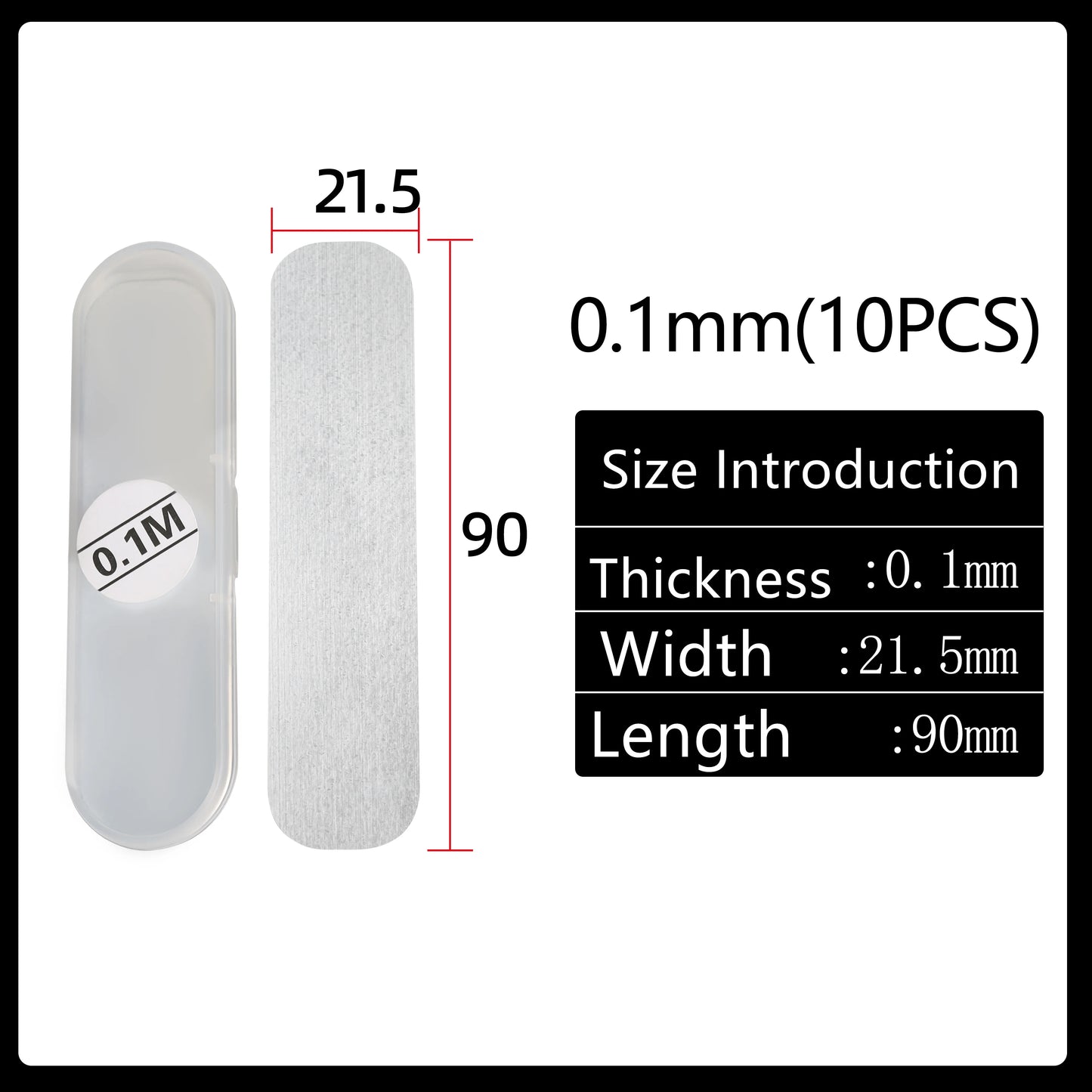 Lathe Tool Height Adjustment Shim Set - 0.1 mm–3.0 mm