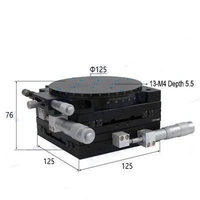 XYR Axis Manual Platform 125x125mm – 360° Rotating Precision Cross Slide