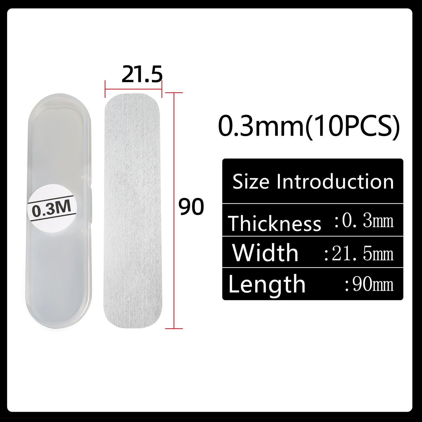 Lathe Tool Height Adjustment Shim Set - 0.1 mm–3.0 mm