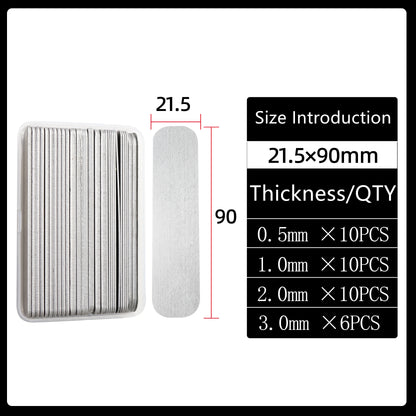 Lathe Tool Height Adjustment Shim Set - 0.1 mm–3.0 mm