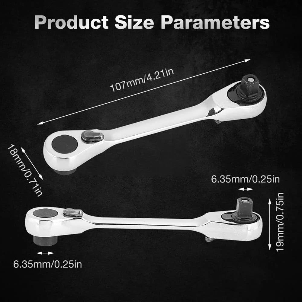 Mini Double Headed Ratchet Wrench 1/4 Inch - Innocraftsman